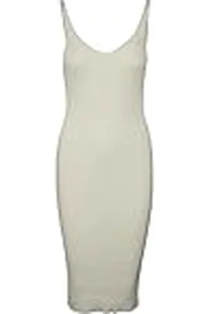 VERO MODA Vmgold Rib SL V-NCK Belowkn Dress Vestido, , L para Mujer