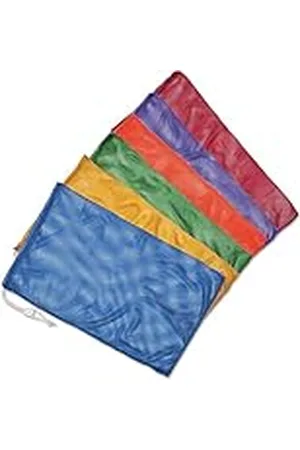 Champion Bolsa de malla para equipo deportivo, de 6, 24 x 36 pulgadas, multiusos, bolsa de nailon con cordón con cerradura y etiqueta de identificación, para pelotas, equipo de