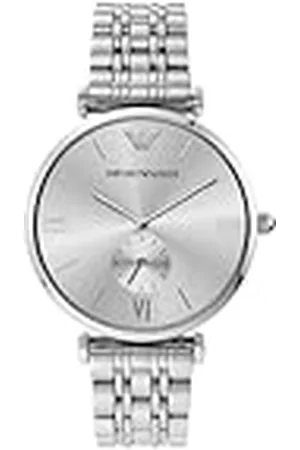 Emporio Armani Reloj para hombre, Movimiento de cuarzo, caja de 40mm de acero inoxidable plateado con correa de acero inoxidable, AR1819