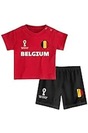 FIFA Unisex Kinder Official World Cup 2022 Tee & Short Set, Toddlers, Belgium, Team Colours, Age 4, Red, Large