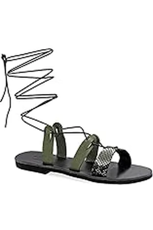 Emmanuela Handcrafted For You Emmanuela Sandalias de piel de becerro estilo griego antiguo, sandalias de gladiador hechas a mano, zapatos de verano con tiras de calidad, sandalias con cordones, , 40 EU