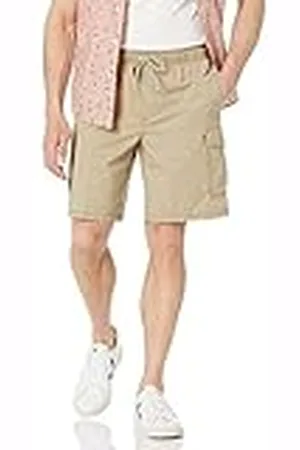 Amazon Pantalón Corto Cargo con Cintura Elástica de 22,86 cm Hombre, , L