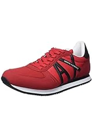 Armani Exchange Rio Side Logo, Zapatillas para Hombre, Multicolor (Red+Black), 44 EU