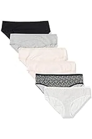 Amazon Ropa Interior Tipo Hípster de Algodón Mujer, Pack de 6, , 42