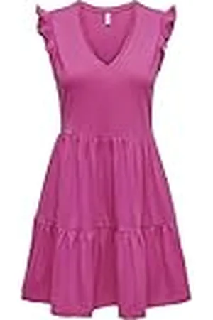 ONLY Onlmay Gorra Sleev Fril Dress Jrs Noos Vestido, , XS para Mujer