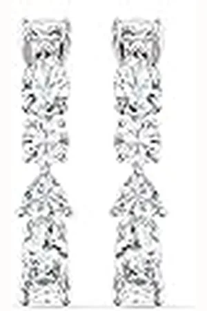 Swarovski Pendientes Tennis Deluxe Mixed, , baño de rodio