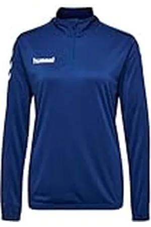 Hummel Sudadera para Mujer Core Poly Half Zip, Mujer, Sudadera, 203439-7045, Azul auténtico., Medium