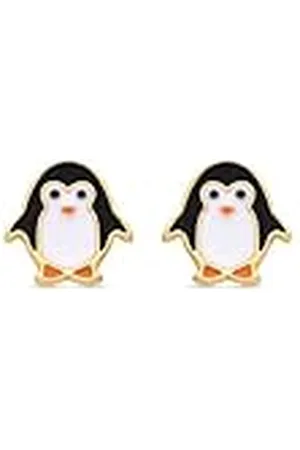 Luxenter Pendientes para Niña en Plata de Ley 925 con Lacado Multicolor Color Dorado Acabado en Oro Amarillo de 18k Tamaño 9 x 9 mm Modelo Shuab