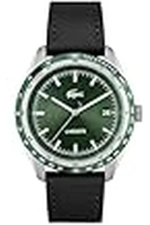 Lacoste Reloj Analógico de Cuarzo para Hombre Colección Everett con Correa de Cuero Negra - 2011292