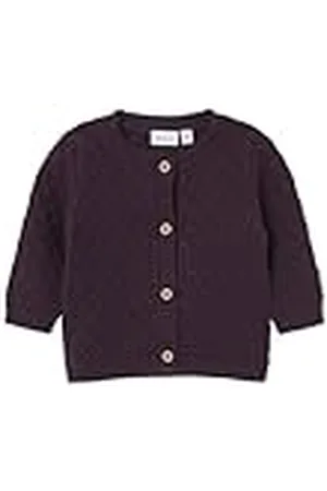 NAME IT NBFLOMILLE LS Knit Card, Suéter cárdigan bebita, Plum