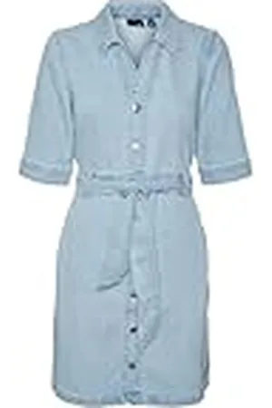 VERO MODA Vmcali SS Denim Button Dress Vestido, , M para Mujer