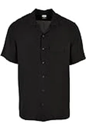Urban classics Viscose Camp Shirt Camisa, Black, XL para Hombre