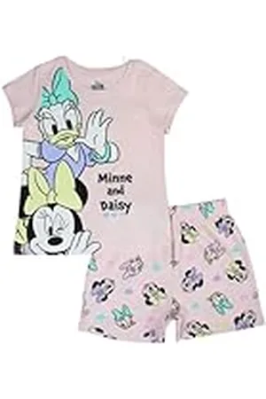 Disney MINNIE, Conjunto de 2 piezas, Camiseta + Pantalones cortos, Niños, (2 a 8 años), Unisex, Niño, Niña, Suave, Lindo, Cálido, Camiseta, Pantalones, Modelo DIS MF 5204C238 S1-2A, ROSE