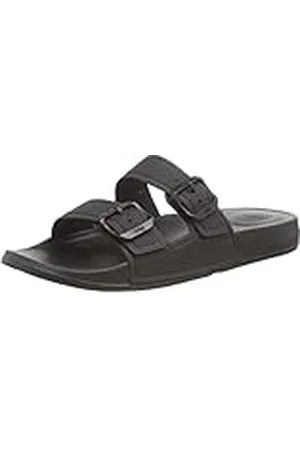 FitFlop Iqushion Two-Bar Buckle Slides, Sandalias Planas Mujer, , 40 EU