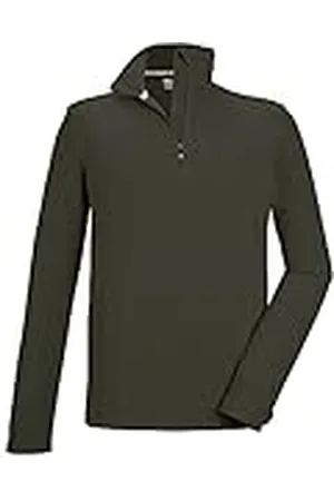Killtec KSW 99 MN FLC SHRT Dark Moss S 40878-000 - Sudadera de Forro Polar para Hombre con Cuello Alto y Cremallera