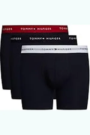 Tommy Hilfiger Calzoncillos bóxer Hombre Pack de 3 de algodón, Multicolor (Primary Red/White/Desert Sky), S
