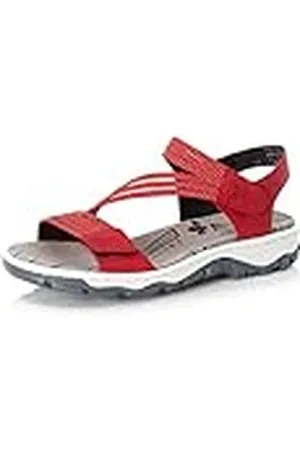 Rieker Mujer Sandalias 68871, señora Sandalias,Zapatos de Verano,Sandalias de Verano,cómodas,Planas,Rojo (Rot / 33),42 EU / 8 UK