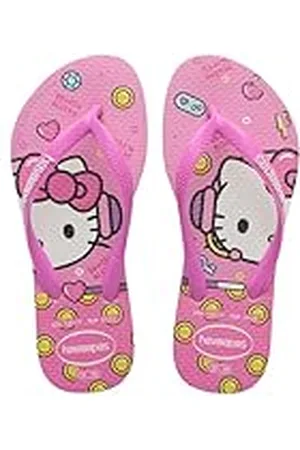 Havaianas Slim Hello Kitty, Chanclas Cómodas, Duraderas y Ligeras, Estampado de Hello Kitty, Suela Antideslizante, Niña