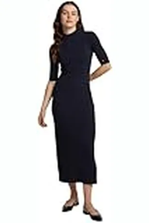 Tommy Hilfiger Vestido bodycon Mujer Rib Midi largo, Azul (Dark Night Navy), M