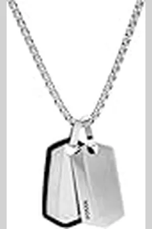 Fossil Collar Para Hombre Vintage Casual, L: 609.6mm + 50.8mm W: 14.2mm Collar De Acero Inoxidable Plateado, JF03996040