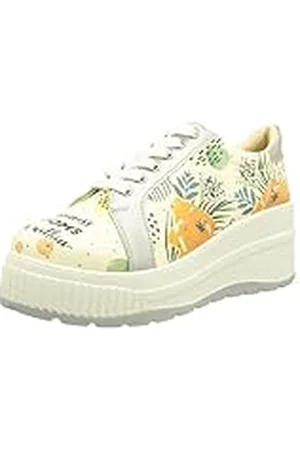 Dogo Loretta, Zapatillas de Mujer con Plataforma, Happiness Blooms from Within, Zapatos Veganos Estampados,37 EU