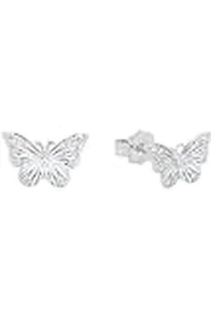 Amor Pendientes de de ley 925, con sintetizador de circonitas cúbicas, 0,6 cm, , mariposa, se entregan en estuche de regalo