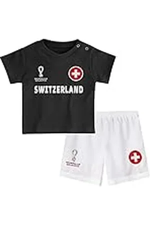 FIFA Unisex Kinder Official World Cup 2022 Tee & Short Set, Toddlers, Switzerland, Alternate Colours, Age 4, White, Large