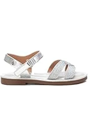 Xti Sandalia Niña Plata - Calzado Cómodo y Versátil - Moda casual - Modelo 15086403 (Talla 32)