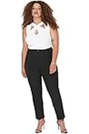 Trendyol Pantalones de Cigarrillo de Cintura Alta de Talla Grande para Mujer, , 50