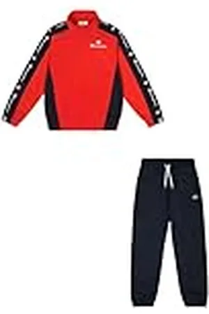 Champion Legacy Retro Sport B (306863) - Chándal especial de cuello alto semidull PolyWarpKnit, multicolor bermellón/azul marino (CRD/NNY), 3-4 años (XXS) Niño FW24