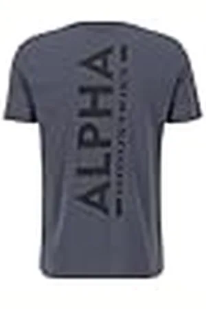Alpha Industries Backprint T Camiseta, Gris (Greyblack/Black-412), S para Hombre