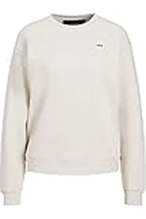 JJXX Jxabbie LS Rel Every Brush Crew Noos Sudadera, Rayo de Luna/Impresión: Logo Negro, S para Mujer