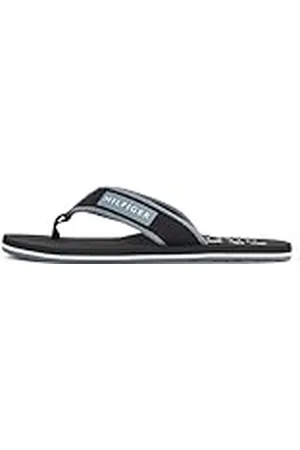 Tommy Hilfiger Chanclas Hombre Patch Beach Sandal con logotipo, (Black), 42