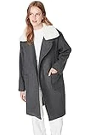 Trendyol Damen Oversize Parkas Plain Webstoff Mantel Abrigo, , 34 De Las Mujeres