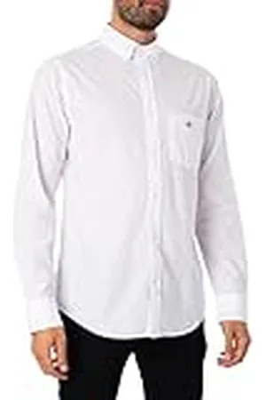 GANT Reg Poplin Shirt Camisa de Vestir, White, XXL para Hombre