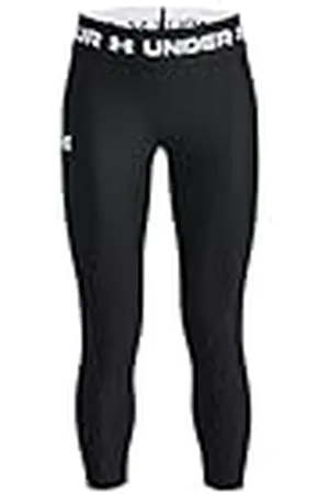 Under Armour Armour Ankle Crop Mallas térmicas de deporte para niña, cómodos leggings deportivos de tres cuartos para entrenar o hacer yoga, color /blanco