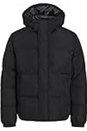 JACK & JONES Jjebradley Puffer Hood Sn Chaqueta Acolchada, Negro, M para Hombre