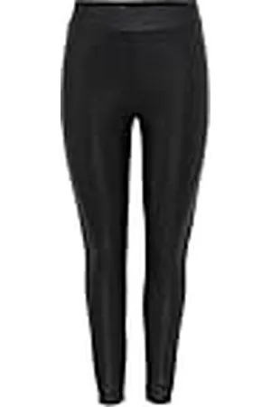 ONLY Coated Leggings Polainas, Black, L para Mujer