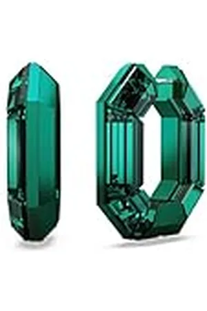 Swarovski Pendientes de aro Lucent, Forma octagonal, Pequeños, Verdes