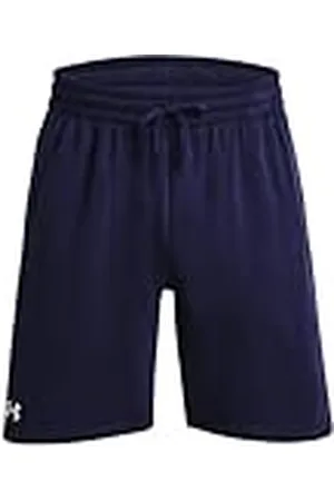 Under Armour Rival Fleece Shorts deportivos para correr, cómodos pantalones cortos deportivos con bolsillos, color azul medianoche/blanco
