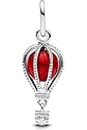 PANDORA Moments 798064C01 - Colgante de cristal de Murano de plata de ley, compatible con pulseras Moments y ME, Rot, Plata de ley, No es una piedra preciosa