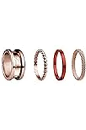 Bering Juego de anillos intercambiables para mujer en oro rosa y rojo con el exclusivo sistema Twist & Change, Symphony-Set-D