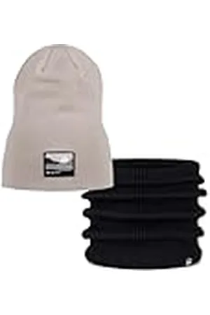 Buff ® Dúo Pack Street Knitted Gorro Lilon Long Birch Gray Beige y Knitted & Fleece Braga de Cuello Renvi Negro Talla única Adulto