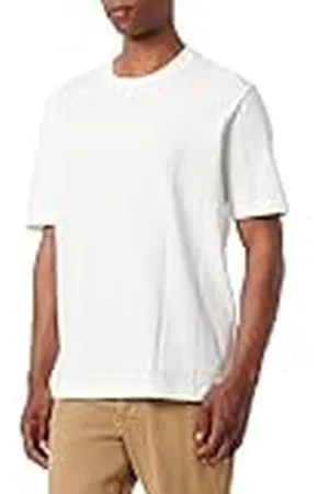 Armani Exchange Cuadrícula Jacquard con Logotipo Vertical apilado AX Oversized Fit tee Camiseta, , XXL para Hombre