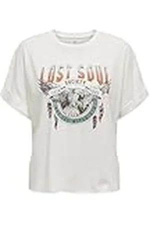 ONLY Onllucy Life S/S Wild Fold-up Topbox Jrs Camiseta, , S para Mujer