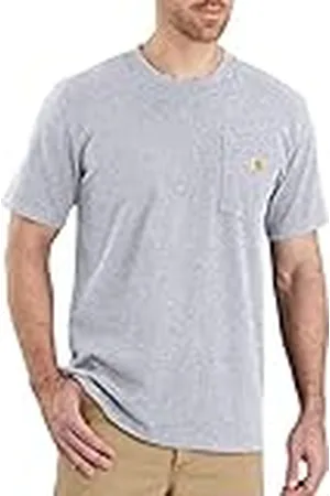 Carhartt Hombre, K87 Camiseta De Manga Corta Con Bolsillo, Ajuste Ligeramente Holgado, Tejido Grueso, , S