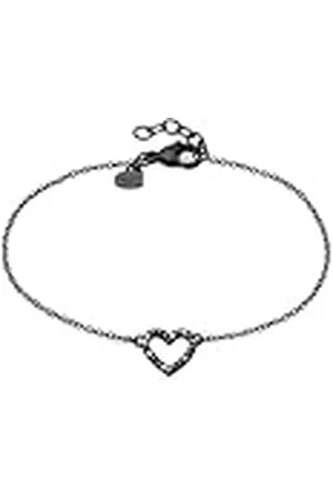 Tamaris Pulsera con colgante de corazón - Amazon Exclusive, 21 cm, Acero inoxidable, Circonita cúbica