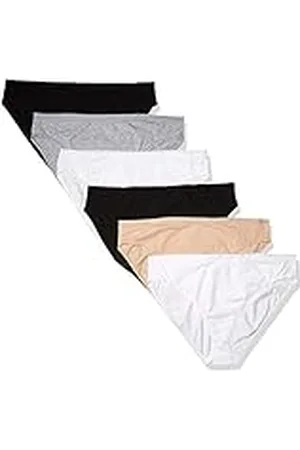 Amazon Ropa interior de algodón con pernera alta (disponible en tallas grandes) Mujer, Pack de 6, , XL Grande