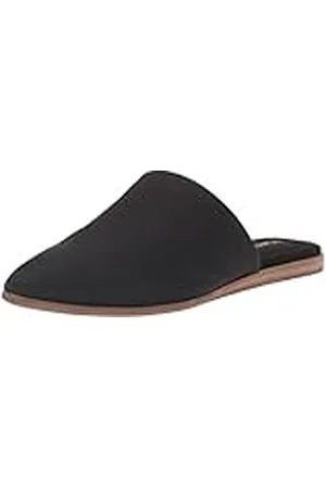 TOMS Women_Flat_Black Leather, Sandalias Mujer, 38.5 EU