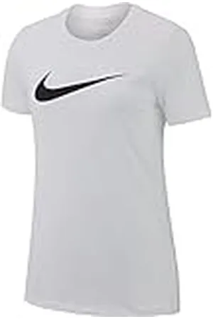 Nike W NK Dry tee Dfc Crew Camiseta de Manga Corta, Mujer, White/htr/Black, XL